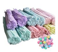 Scovolino per pipa fai da te, aste girevoli multicolore per bambini e | Morbido filo di ciniglia per artigianato per Halloween, Natale, Pasqua, compleanno, bouquet di fiori