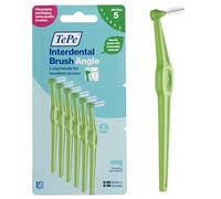 Scovolino TePe, Angle, Verde, 0.8mm/ISO 5, 6pz, pulizia interdentale facile ed efficace, rimozione placca interdentale, per spazi larghi, Confezione in cartone