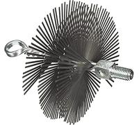 Scovolo Scovolino Tondo in Acciaio Setole piatte con Gancio e perno filettato per Tubi stufa e Pulizia Canne fumarie Camino (Ø 35 cm)