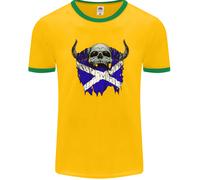Scozia Bandiera Teschio Scozzese Biker Gotico Uomo Ringer Fotl
