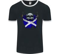Scozia Bandiera Teschio Scozzese Biker Gotico Uomo Ringer Fotl