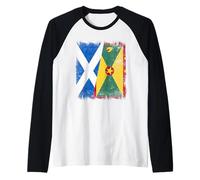 Scozia Grenada Mezza Bandiera Scottish Grenadian Heritage Maglia con Maniche Raglan