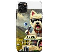 Scozia, Highlands, Westie, cartone animato illustrato Custodia per iPhone 11 Pro Max