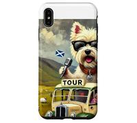 Scozia, Highlands, Westie, cartone animato illustrato Custodia per iPhone XS Max