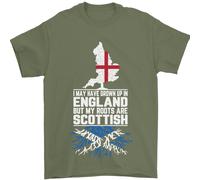 Scozia il Mio Roots Are Scozzese Uomo T-Shirt 100% Cotone