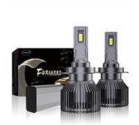 SCOZIA Lampadine per fari a LED, 200W 88000 Lumen 6000K Kit di conversione per fari a LED Bianco Freddo, Doppio Tubo di Rame, Fascio Regolabile, Confezione da 2, H7