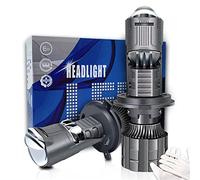 SCOZIA Lampadine per fari a LED, Mini Lens LED H4 Lampadine per fari per proiettori per auto/moto Canbus Nessun errore Fascio alto/anabbagliante 100W 16000Lm