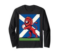 Scozia Lion Rampant afferrando Una Palla da Rugby Maglia a Manica