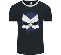 Scozia Teschio Scozzese Palestra Bandiera Biker Uomo Ringer Fotl