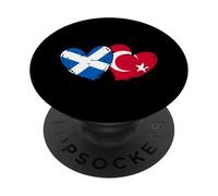 Scozia Turchia Cuore Bandiera Türkiye Scozzese Turco PopSockets PopGrip Adesivo
