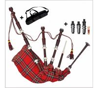 Scozzese Cornamuse Rosa Colore Legno Rosso, Full Nickel Argento M, Senza Borsa