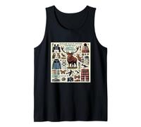 Scozzese, fauna selvatica, Scozia, Cartone animato Illustrated Canotta