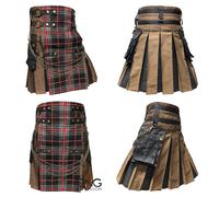Scozzese Gotico Kilt Spirit Of Highlander Anteriore Grembiule Utilità Size 28-62