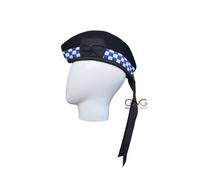 Scozzese Lana Nero Glengarry Cappello Piper Cofano Blu Dado Militare Kilt Tappo