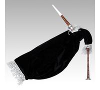 Scozzese Oca Pratica Cornamusa Nuovo Marrone Argento Supporti Velluto Nero Borsa