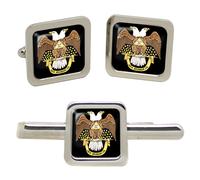 Scozzese Rite Di Massoneria 32nd Gradi Quadrato Gemelli E Fermacravatta Set