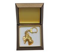 Scozzesescozzese Terrier - Placcato Oro Portachiavi Con Uno Cane,Scatola Art Dog