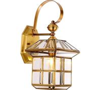 Scpantkend Copper Door Wall Lamp, Retro Design, E27 Socket, European-Style Outdoor Wall Light for Villa Courtyard, Corridor, and Doorpost Decoration, Waterproof