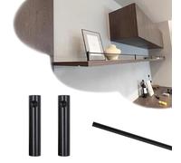 Scpantkend Customizable Aluminum Pole Kit for Hanging Shelf, Black Shelf Guard Rail 8-38 inch Long, Closet/Wine Cabinets Front Fence Decorative Round Rod(Brass-Style B,28in/71cm)
