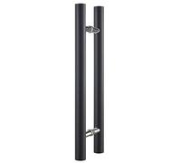 Scpantkend Double Sided H Shape Round Bar Push Pull Door Handle,Solid Wood for Glass Gate, Shower Kindergarten Office(Black,120cm/4ft)