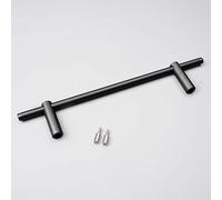 Scpantkend Modern Shelf Gallery Rail Set with 2 End Caps, Tipping Shelf Guard Rail Dia 8 mm Rod, Metal Guardrail Bar for Wine Cabinet, Bookshelf, Shoe Rack(Black,38in/97cm)