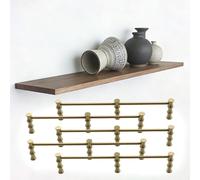 Scpantkend Solid Brass Gallery Rail Bars 30 50 60 90 cm, Anti-Fall Tipping Rails for Thicken Shelves, Decor Column Guardrail for Bookshelf, Shoe, Wine Cabinet(Brass-5 Pcs,54cm/21.3in)