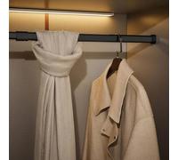 Scpantkend Telescopic Closet Rail Holder Oval Pole for Wardrobes Checkroom, Space-Saving Drying Bars with End Caps(Ligjt Grey,59cm-99cm/23.2in-53.9in)