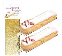 SCRAP COOKING 10 supporti oro/nero singoli rettangolo 4,5 x 13 cm