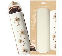 SCRAP COOKING 1293 - Stampo per tronchi in acciaio, 28 cm, rivestimento antiaderente, stampo per torte e torte, stampo cilindrico in metallo natalizio, adatto per forno e congelatore, colore: beige