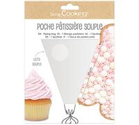 SCRAP COOKING 5194 - Tasca con portalampada, riutilizzabile, 30 cm, tasca professionale, lavabile e resistente, decorazione per torte, biscotti, dolci, colore: Rosa