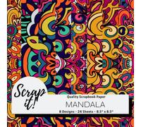 Scrap It! Mandala Scrapbook Paper Pad - Multicoloured - 8.5" x 8.5" - 8 Designs - 24 Pages: Versatile craft paper perfect for Scrap Books, Greetings ... Origami, Decoupage, Collages and more!