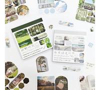 Scrapbook Journaling Stickers Set di 80 pezzi Landscape Theme Scrapbook Washi Stickers Accessori per scrapbooking, Junk Journal, Planner, Diary, Notebook, Painting, Photo Frame (The Wind at the