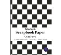 Scrapbook Paper: 1 inch Checkers: 20 single-sided matte sheets with black and white check pattern