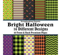 Scrapbook Paper - 20 Front and Back Premium Color Pages: Bright Orange, Green, and Purple Halloween - 8.5"x8.5"