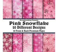 Scrapbook Paper - 20 Front and Back Premium Color Pages: Pink Winter Snoflakes - 8.5"x8.5"