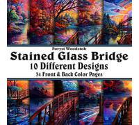 Scrapbook Paper - 34 Front and Back Full Color Sheets: Stained Glass Bridge - Rainbow Colors and Magical Light - 8.5"x8.5"