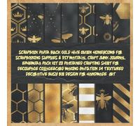 scrapbook paper black gold hive queen honeycomb for scrapbooking supplies & DIY material craft junk journal ephemera pack kit 28 patterned crafting ... decorative busy bee design for handmade art
