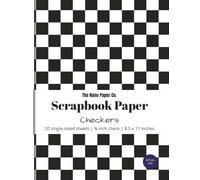 Scrapbook Paper: ¾ inch Checkers: 20 single-sided matte sheets with black and white check pattern