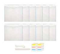 Scrapbook Paper Organizer, Transparent File Storage with Tabs, 12 Piece Document Holder Set, Interactive Includes Paper Creaser Tool, Ideal for School, Workplace, and Craft Rooms 12.6x12.99 Inches