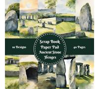 Scrapbook Paper Pad Ancient Stone Henge 8" x 8": Decorative Patterned Craft Paper for Cardmaking Junk Journal Decoupage Aesthetic Mixed Media Art Collage 10 designs double sided 40 pages