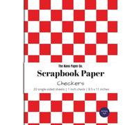 Scrapbook Paper: Red 1 inch Checkers: 20 single-sided gloss sheets with red and white check pattern