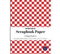 Scrapbook Paper: Red ½ inch Checkers: 20 single-sided gloss sheets with red and white check pattern