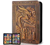 Scrapbook per carte Pokemon, 9 raccoglitori per carte di credito, album di carte Folder Book Portable, 360 pagine per una conservazione sicura, perfetto per collezionisti (rame rosso)