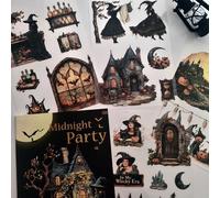 Scrapbook Stickers Accessori per Bullet Journal,20 fogli Adesivi Gotic Hexen a tema Halloween per decorazioni,journaling, album fotografici, blocchi note,computer,scrapbooking(Forest Party)