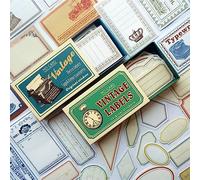 Scrapbooking Kit Completo Adesivi Vintage 120 Pezzi, Stickers Aesthetic Scrapbooking Sticker Set, Scrivibile Sticker Aesthetic Personalizzati per Album Foto, Scrapbooking, Calendario