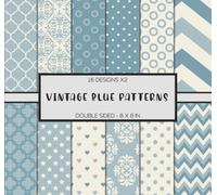 Scrapbooking Paper - Vintage Blue Patterns: Double Sided, 8 x 8 Inches, Baby Boy Decorations, Papercrafting, Cardmaking, Decoupage, Collage, Mixed Media Art, Origami, & More