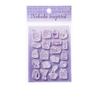 Scrapbooking Stamps - Silicone Clear Cute Stamp Set With Handle | Transparent Scrapbooking Stamp Set DIY Notebook Planner Decor Durable Reusable Craft Stamps