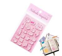 Scrapbooking Stamps - Silicone Clear Cute Stamp Set With Handle | Transparent Scrapbooking Stamp Set DIY Notebook Planner Decor Durable Reusable Craft Stamps
