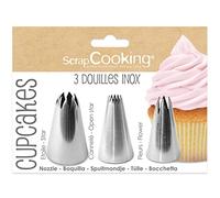 ScrapCooking 1833 - Set di 3 boccole per cupcake per tasche a bussola, decorazione pasticceria torte, accessorio per utensili