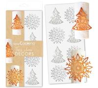 ScrapCooking 1971 - Stampo per piastrelle croccanti "Sweet Xmas" - Tappetino in silicone in rilievo per creare decorazioni per tronchi e torte, 28 x 18 cm, decorazioni per pasticceria, dessert
